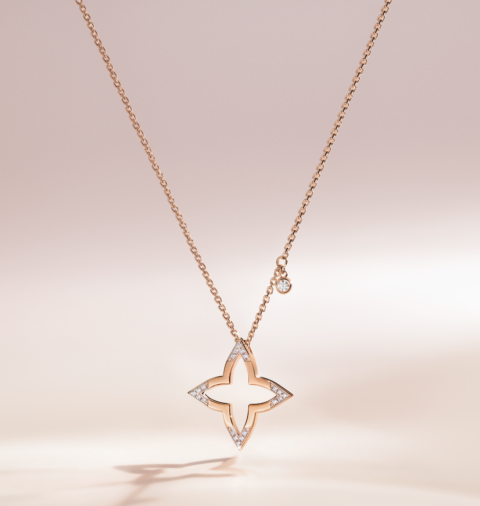 A necklace from Louis Vuitton's Silhouette Blossom Fine Jewelry